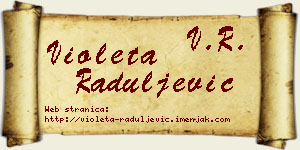 Violeta Raduljević vizit kartica